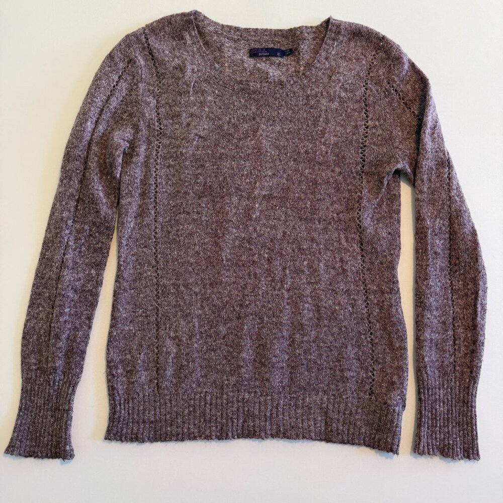 PRANA Mohair Wool Sweater Heather Marled Purple XL - Picture 5 of 15